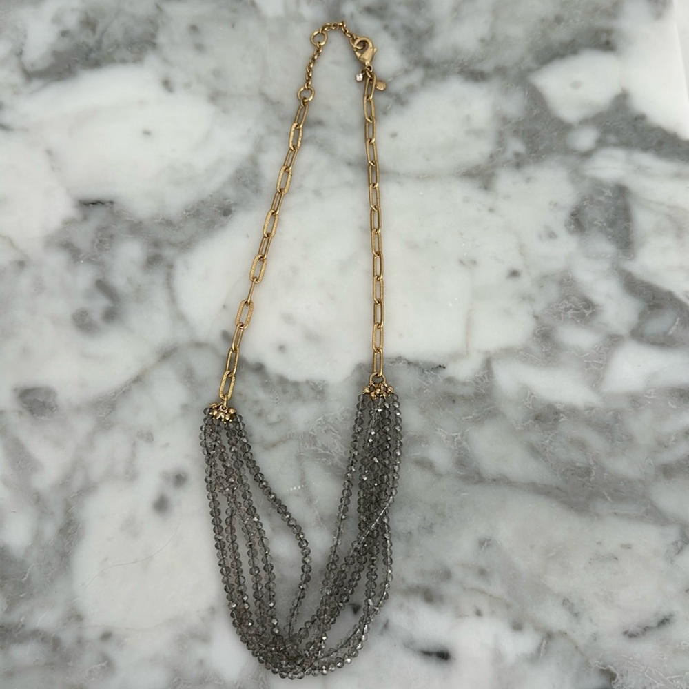 Ann Taylor grey crystal necklace